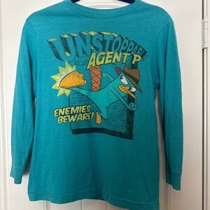 Disney Phineas and Ferb “Unstoppable Agent P” Long Sleeve Tee - Boys’ Large